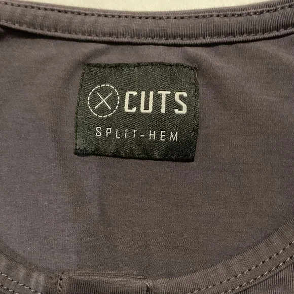 Cuts Men’s Henley Shirt Long Sleeve Dark Gray - Picture 6 of 10